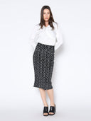 Satin Collar V-Neck Side Swept Long Sleeve Top TOP Gracia Fashion 