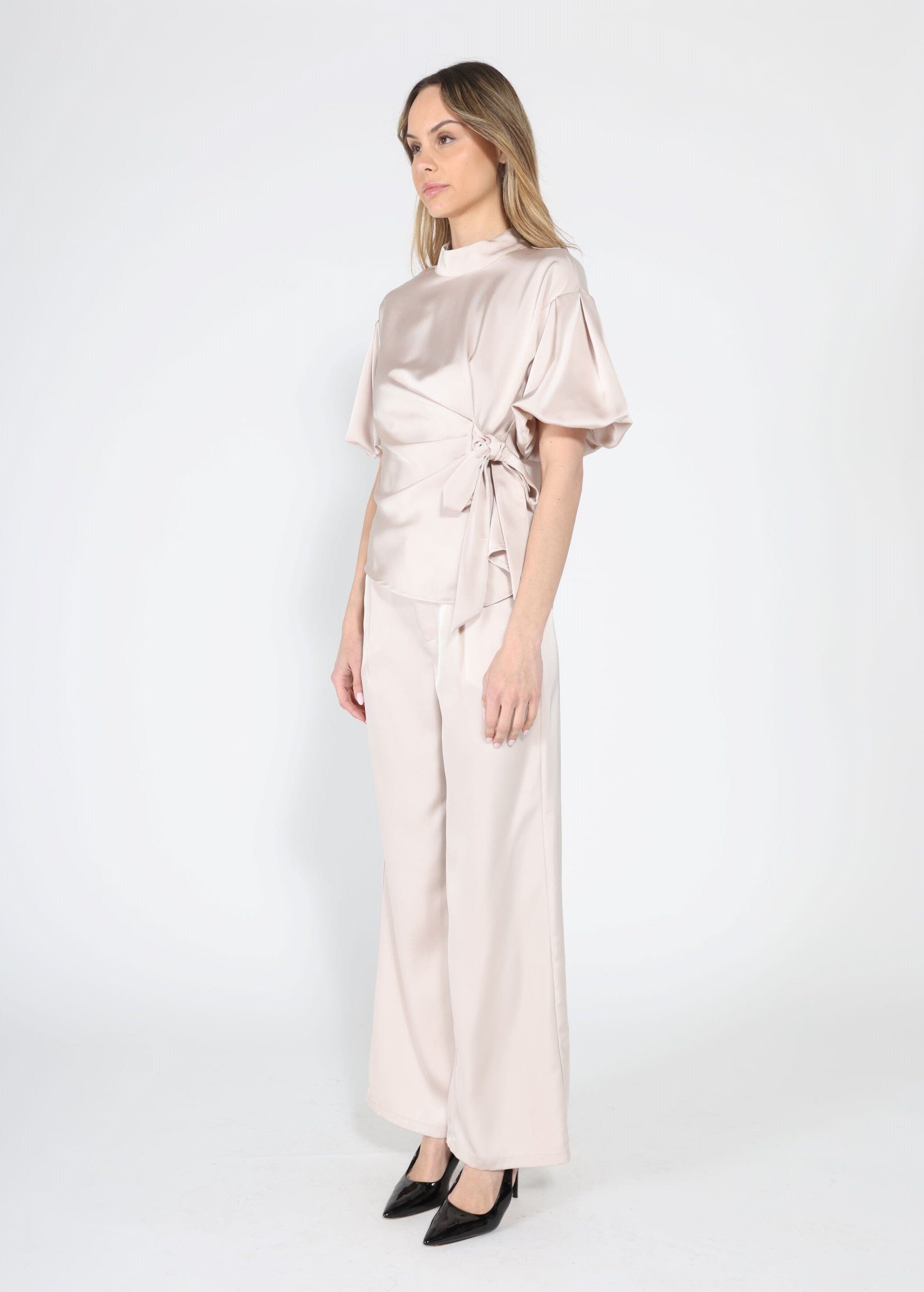 Satin Wide Leg Dress Pants
