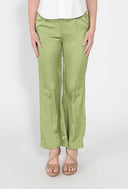 Satin Wide Leg Dress Pants PANTS Gracia Fashion SAGE S 
