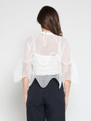 See-Through Round Lace Top TOP Gracia Fashion 
