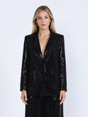 Sequin Embellished Blazer JACKET Gracia Fashion BLACK S 