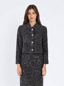 Sequin Embellished Jacket JACKET Gracia Fashion BLACK S 