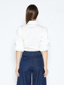 Sequin Embroidery Flower Detail Puff Sleeve Shirt TOP Gracia Fashion 