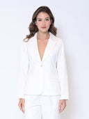 Shawl Collar Single Button Blazer Jacket JACKET Gracia Fashion WHITE S 