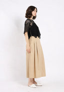 Sheer Crew Neck Mesh Crop Top with Side Zipper TOP Gracia Fashion 