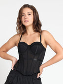 Sheer Mesh Detailing Corset Top TOP Gracia Fashion 