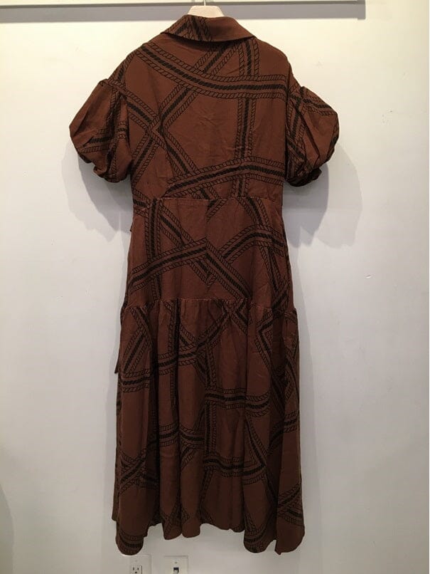 Shirt collar half sleeve printed dress DRESS Gracia Fashion 