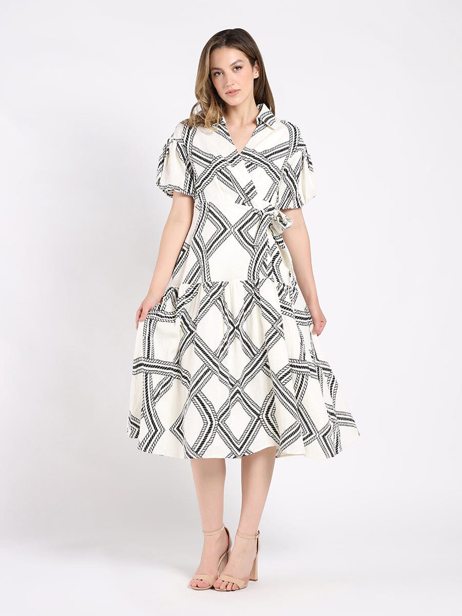 Shirt collar half sleeve printed dress DRESS Gracia Fashion 