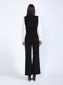 Shirt Sleeves Mixed Knit Top With Front Slit TOP Gracia Fashion 