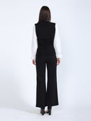 Shirt Sleeves Mixed Knit Top With Front Slit TOP Gracia Fashion 