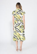 Short Sleeve Button Down Printed Midi Dress DRESS Gracia Fashion 