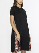 Short Sleeve Dress with Side Zipper Print Pleats DRESS Gracia Fashion 