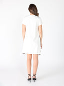 Short Sleeve Dress with Side Zipper Print Pleats DRESS Gracia Fashion 