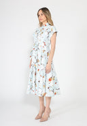 Short Sleeve Elastic Waist Belted Dress DRESS Gracia Fashion 