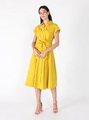 Short Sleeve Front Pockets Dress with Belt DRESS Gracia Fashion 