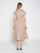 Short Sleeve Front Pockets Dress with Belt DRESS Gracia Fashion 