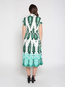 Short sleeve printed dress with elastic back DRESS Gracia Fashion 