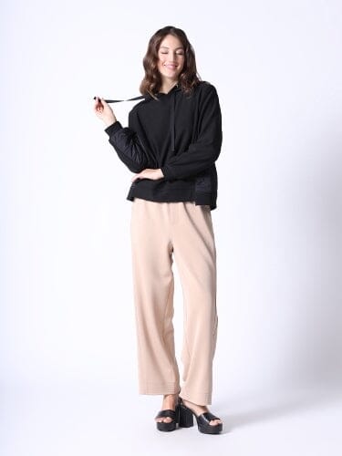 Side-Back Puffer Comfort Regular Fit Hoodie TOP Gracia Fashion BLACK S 