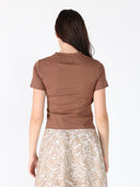 Side Drape T-shirt TOP Gracia Fashion 