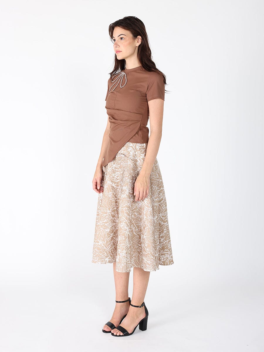 Side Drape T-shirt TOP Gracia Fashion 