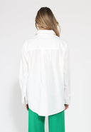 SIde flower detail button down long sleeve top TOP Gracia Fashion 