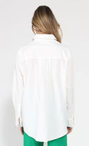 SIde flower detail button down long sleeve top TOP Gracia Fashion 