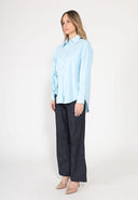 SIde flower detail button down long sleeve top TOP Gracia Fashion 