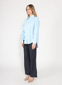 SIde flower detail button down long sleeve top TOP Gracia Fashion 