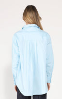 SIde flower detail button down long sleeve top TOP Gracia Fashion 
