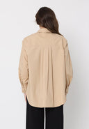 SIde flower detail button down long sleeve top TOP Gracia Fashion 