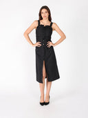 Side Gathered Front Slit Strape Dress DRESS Gracia Fashion 