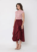 Side Trim Detail Gather Skirt SKIRT Gracia Fashion 