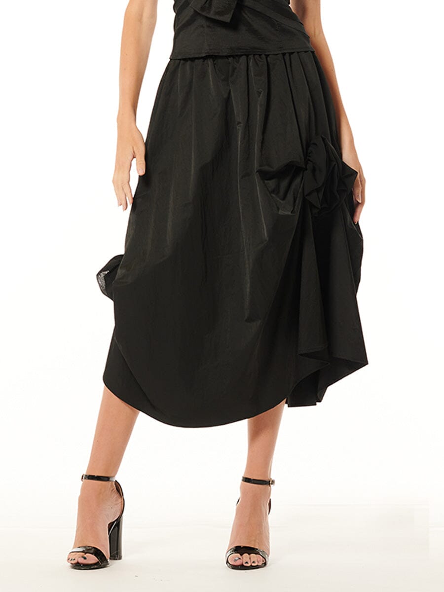Side Trim Detail Gather Skirt – Gracia Fashion