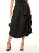 Side Trim Detail Gather Skirt SKIRT Gracia Fashion BLACK S 