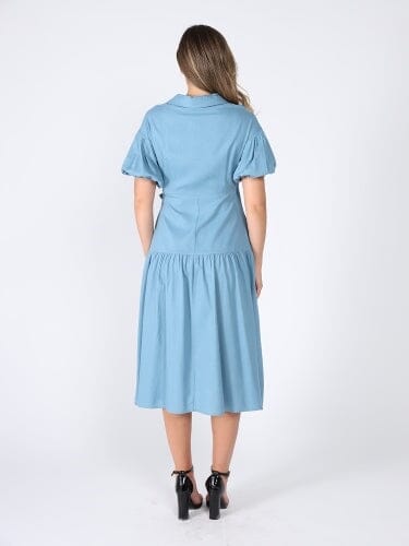 Side waist belt short sleeve dress DRESS Gracia Fashion 
