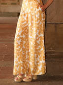 Silk Wide Trousers TOP Gracia Fashion MUSTARD S 