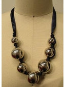 Silver Ball Ribbon Necklace OTHER Gracia Fashion 