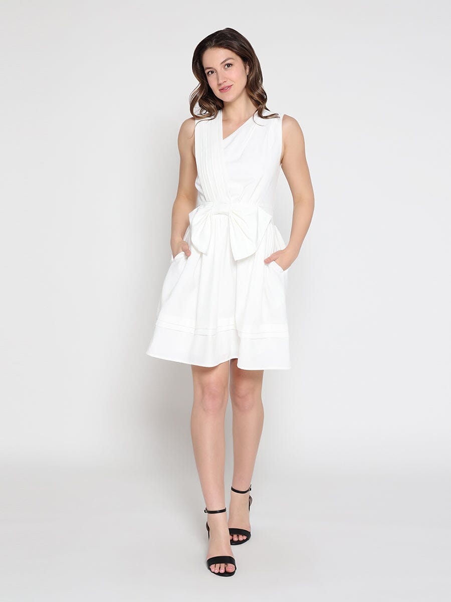 Sleeveless Cocktail Dress DRESS Gracia Fashion WHITE S 