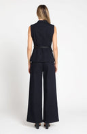 Sleeveless Double Breasted Vest W/ Belt VEST Gracia Fashion 