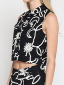 Sleeveless embroidered button down vest JACKET Gracia Fashion 