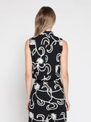 Sleeveless embroidered button down vest JACKET Gracia Fashion 