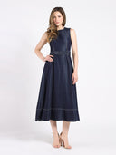 Sleeveless Long Dress With Belt DRESS Gracia Fashion 