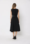 Sleeveless Notched-Lapel Collar Belted Long Jacket JACKET Gracia Fashion 