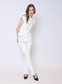 Sleeveless Pinched Front Sharp Asymmetrical Top TOP Gracia Fashion 