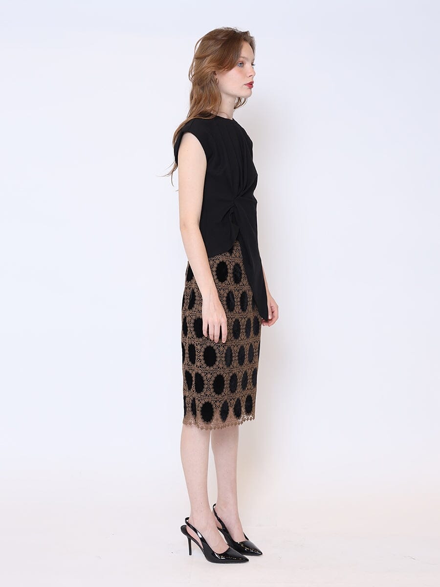 Sleeveless Pinched Front Sharp Asymmetrical Top TOP Gracia Fashion 