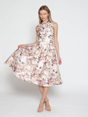 Sleeveless printed dress with belt DRESS Gracia Fashion 