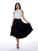 Sleeveless Rupple Front Top TOP Gracia Fashion 