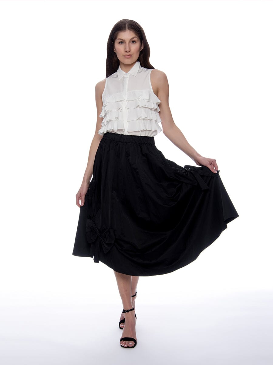 Sleeveless Rupple Front Top TOP Gracia Fashion 