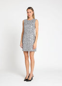 Sleeveless Sequin Embellished Dress DRESS Gracia Fashion 