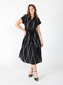 Sleeveless Shirt Collar Belt Dress DRESS Gracia Fashion 